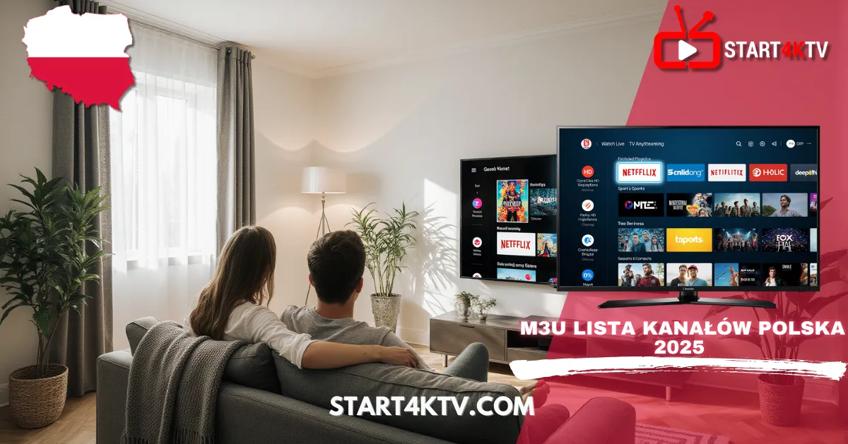 Para ogląda telewizję w salonie – M3U lista kanałów Polska 2025, IPTV, Netflix, Start4KTV.