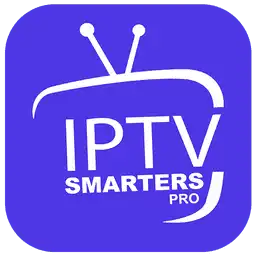 Logo aplikacji IPTV Smarters Pro Ikona aplikacji IPTV Smarters Pro na fioletowym tle z białym symbolem telewizora i anteny