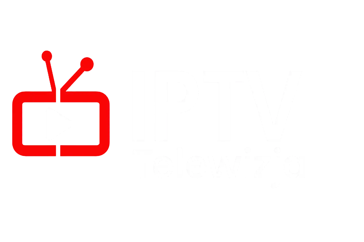 Czerwono-białe logo IPTV Telewizja, symbol nowoczesnej telewizji internetowej w Polsce