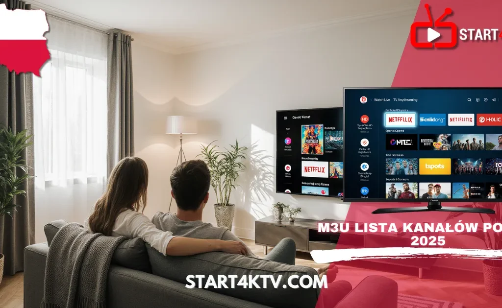 Para ogląda telewizję w salonie – M3U lista kanałów Polska 2025, IPTV, Netflix, Start4KTV.